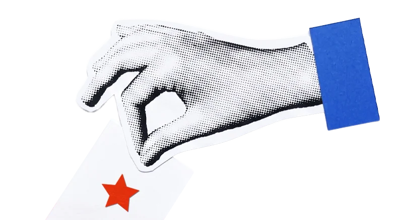 Hand casting a ballot