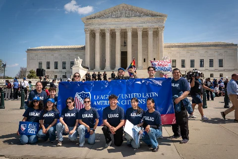 Photo · LULAC members outside the Supreme Court